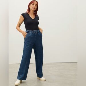 EVERLANE The V-Neck Ballet Bodysuit in Black. Size Small.